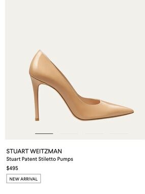 Stuart Weitzman Nude Patent Stiletto Pumps size 6.5